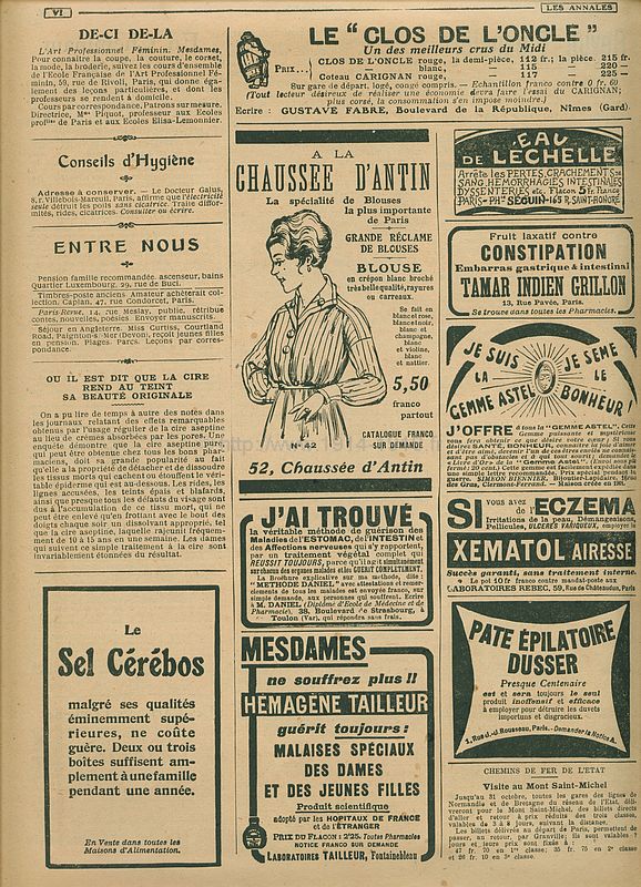 Publicité du journal les Annales du 11 juin 1916